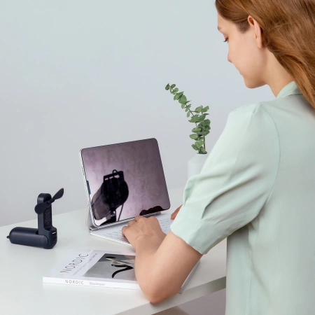 Jisulife Handheld Fan Life8 Mini Portable USB Fan with Power Bank and Flashlight - Blue