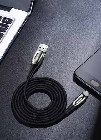 Kabel USB-A - micro USB Joyroom S-M411 3A 1.2m z wskaźnikiem ładowania - czarny