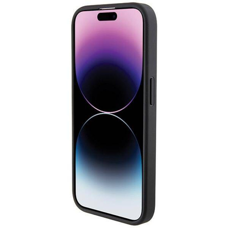 Original Handyhülle APPLE IPHONE 15 PRO MAX BMW Hardcase Leather Blue Dots (BMHCP15X22RBDK) schwarz