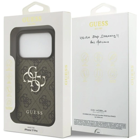 Etui Guess 4G Big Logo do iPhone 17 Pro - brązowe