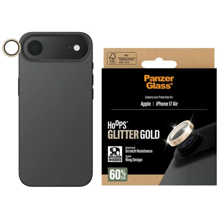 PanzerGlass Hoops Glitter Tempered Glass Lens Screen Protector for iPhone Air - Gold