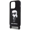 Karl Lagerfeld KLHCP15XSCBSKNK iPhone 15 Pro Max 6,7&quot; Hardcase schwarz/schwarz Crossbody Silikon Ikonik