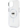 Original Case IPHONE 15 PLUS Karl Lagerfeld Hardcase IML Metal Karl Head MagSafe white