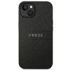 Guess Saffiano Metal Logo Stripes - Etui iPhone 14 Plus (czarny)