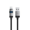 Acefast C15-04 USB-A - USB-C Kabel mit Display 480Mb/s 66W 1,2m - Schwarz