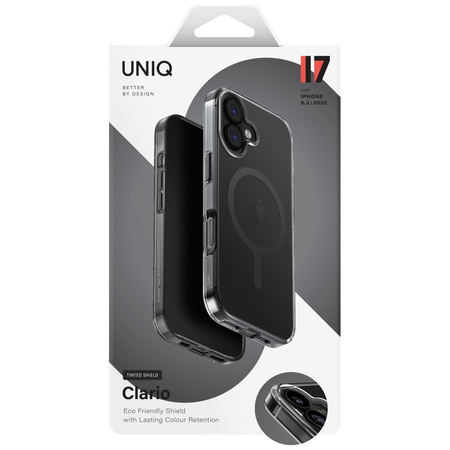 Etui UNIQ Clario do iPhone 17 Magclick Charging czarny