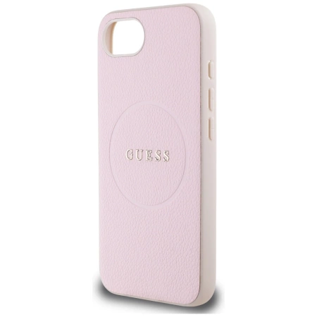 Guess Grained Ring MagSafe iPhone 16e Hülle - Rosa