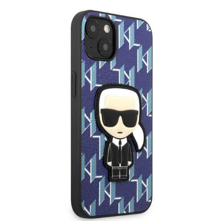 Oryginalne Etui IPHONE 13 Karl Lagerfeld Hardcase Monogram Ikonik Patch niebieskie