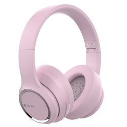 Devia słuchawki Bluetooth Kintone nauszne różowe