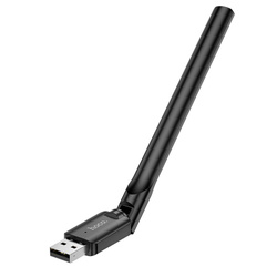 HOCO bezprzewodowa karta sieciowa z zewnętrzną anteną na USB WiFi4 HI32 czarna