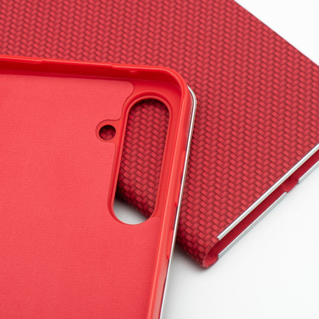 Kabura LUNA Book Carbon do SAMSUNG A55 5G czerwony