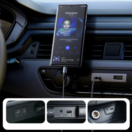 Joyroom Stereo-Audiokabel AUX 3,5 mm Miniklinke – USB-C für Telefon 1,2 m schwarz (SY-A07)