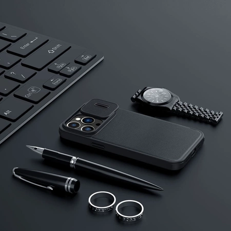 Nillkin Qin Cloth Pro Case Case for iPhone 14 Pro Max Camera Cover Holster Cover Flip Case Blue