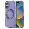 Original Handyhülle IPHONE 16 Guess Hardcase IML Flowers Wreath MagSafe (GUHMP16SHFWFCU) violett