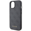 Guess 4G Metal Gold Logo Hülle für iPhone 15 – Grau
