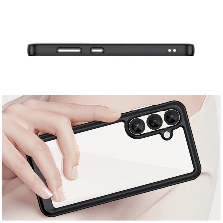 Etui silikonowe Outer Space Case z żelową ramką do Samsung Galaxy S25 - czarne