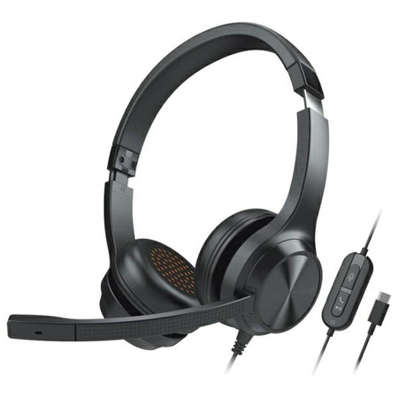 Creative Słuchawki przewodowe            z mikrofonem Chat USB czarny/black USB-C