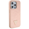 Original Case APPLE IPHONE 15 PRO MAX Guess Hardcase Croco Triangle Metal Logo (GUHCP15XPCRTHCP) pink