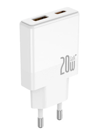 JELLICO Netz-Ladegerät EU57 PD 20W 1xUSB-C + 1xUSB QC3.0 weiss
