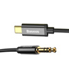 Baseus kabel audio stereo przejścióka AUX 3,5 mm mini jack - USB Typ C do telefonu tabletu 120cm czarny (CAM01-01)