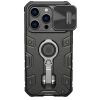 Nillkin CamShield Armor Pro Hülle iPhone 14 Pro Hülle gepanzerte Abdeckung Standring schwarz