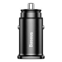 Szybka ładowarka samochodowa 2xUSB Baseus Square metal A+A 30W Dual QC 3.0 Quick inteligentna Car Charger czarna CCALL-DS01