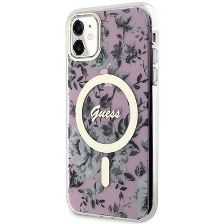 Guess GUHMN61HCFWSP iPhone 11 / Xr 6,1" rosa/rosa Hardcase Flower MagSafe