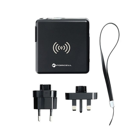 Forcell Wielofunkcyjna Ładowarka 5w1 20W PD z kablem typ C/lightning, power bankiem 10000mAh i ład. bezprzew. 15W