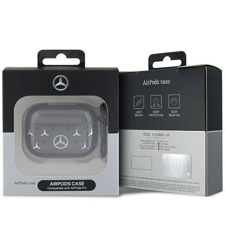 Oryginalne Etui APPLE AIRPODS PRO Mercedes Cover Large Star Pattern (MEAP8DPMGS) czarne