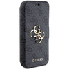 Original Case APPLE IPHONE 15 PRO Guess Book 4G Metal Gold Logo (GUBKP15L4GMGGR) gray