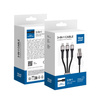 Kabel Blue Star z oplotem 3w1 ze złączami micro USB, USB C i Lightning 3A