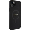 Original Handyhülle APPLE IPHONE 15 PLUS Guess Hardcase Saffiano MagSafe (GUHMP15MPSAHMCK) schwarz