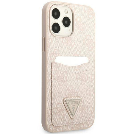 Etui IPHONE 13 PRO Guess Hardcase 4G Triangle Logo Cardslot (GUHCP13LP4TPP) różowe