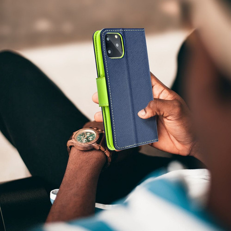 Kabura Fancy Book do XIAOMI Redmi 13c granatowy / limonkowy
