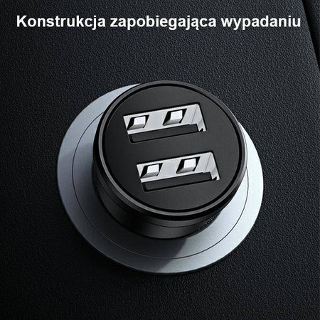 Ładowarka Samochodowa 2.4A 2x USB Usams Mini CC114TC01 (US-CC114) czarna