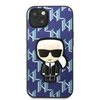 Original Handyhülle IPHONE 13 MINI Karl Lagerfeld Hardcase Monogram Ikonik Patch blau