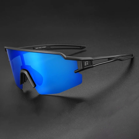 Rockbros Polarized Cycling Glasses with UV Protection and Corrective Insert Blue Lenses - Black
