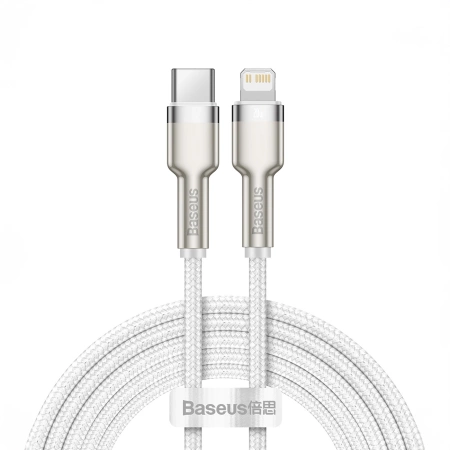 Baseus Cafule Metal Data kabel USB Typ C - Lightning 20 W Power Delivery 2 m biały (CATLJK-B02)