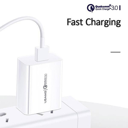 Ładowarka Sieciowa 18W 3A QC3.0 USB Fast Charging USAMS T22 CC83TC01 (US-CC083) biała