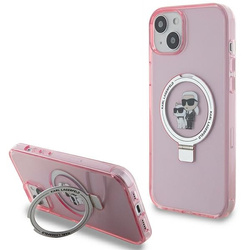 Guess nakładka do iPhone 15 Plus 6,7&quot; KLHMP15MHMRSKCP różowa C MAGSAFE RINGSTAND KC
