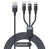Joyroom Multi-Use Series S-A18 3in1 USB-A – Lightning /USB-C/Micro-USB-Kabel 0,3 m – Schwarz