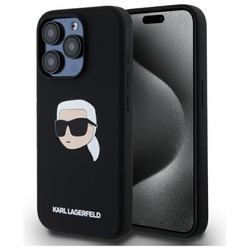 KARL LAGERFELD futerał do IPHONE 15 Pro kompatybilny z MagSafe KLHMP15LSKHPPLK (SIL KL Head Print) black