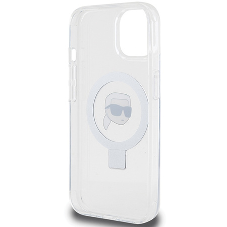Karl Lagerfeld KLHMP15SHMRSKHH iPhone 15 6.1&quot; white/white hardcase Ring Stand Karl Head MagSafe