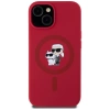 Karl Lagerfeld Silicone Karl&amp;Choupette Heads Ring MagSafe iPhone 15 Case - Red