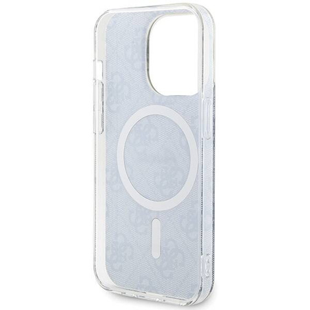 Oryginalne Etui GUESS hardcase IML 4G MagSafe GUHMP15LH4STB do Iphone 15 Pro niebieski