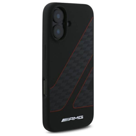 Oryginalne Etui IPHONE 16 AMG Hardcase Checkered Flag Pattern MagSafe (AMHMP16S2SCFR) czarne