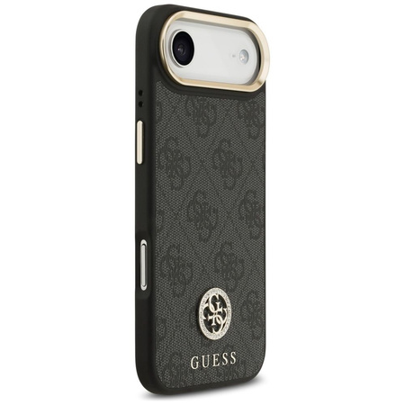 GUESS futerał do IPHONE 17 Air kompatybilny z MagSafe GUHMP17MP4GRMDEK (PU W/ 4G Strass Logo) czarny