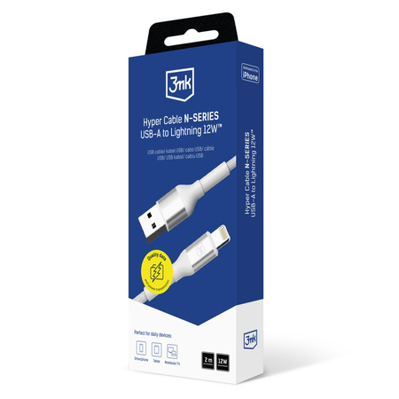 Accessories - 3mk Hyper Cable N-SERIES A to Lightning 2m 5V/2.4A 12W White