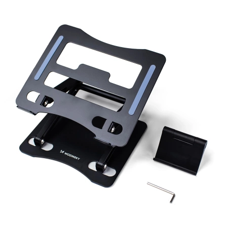 Wozinsky WRS-CPY75DSB Aluminum Laptop and Tablet Stand + Free Smartphone Stand - Black