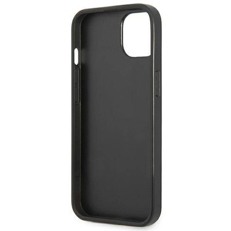 Guess GUHCP13SPSATLK iPhone 13 mini 5,4 &quot;schwarz / schwarzes Hardcase SaffianoTriangle Logo